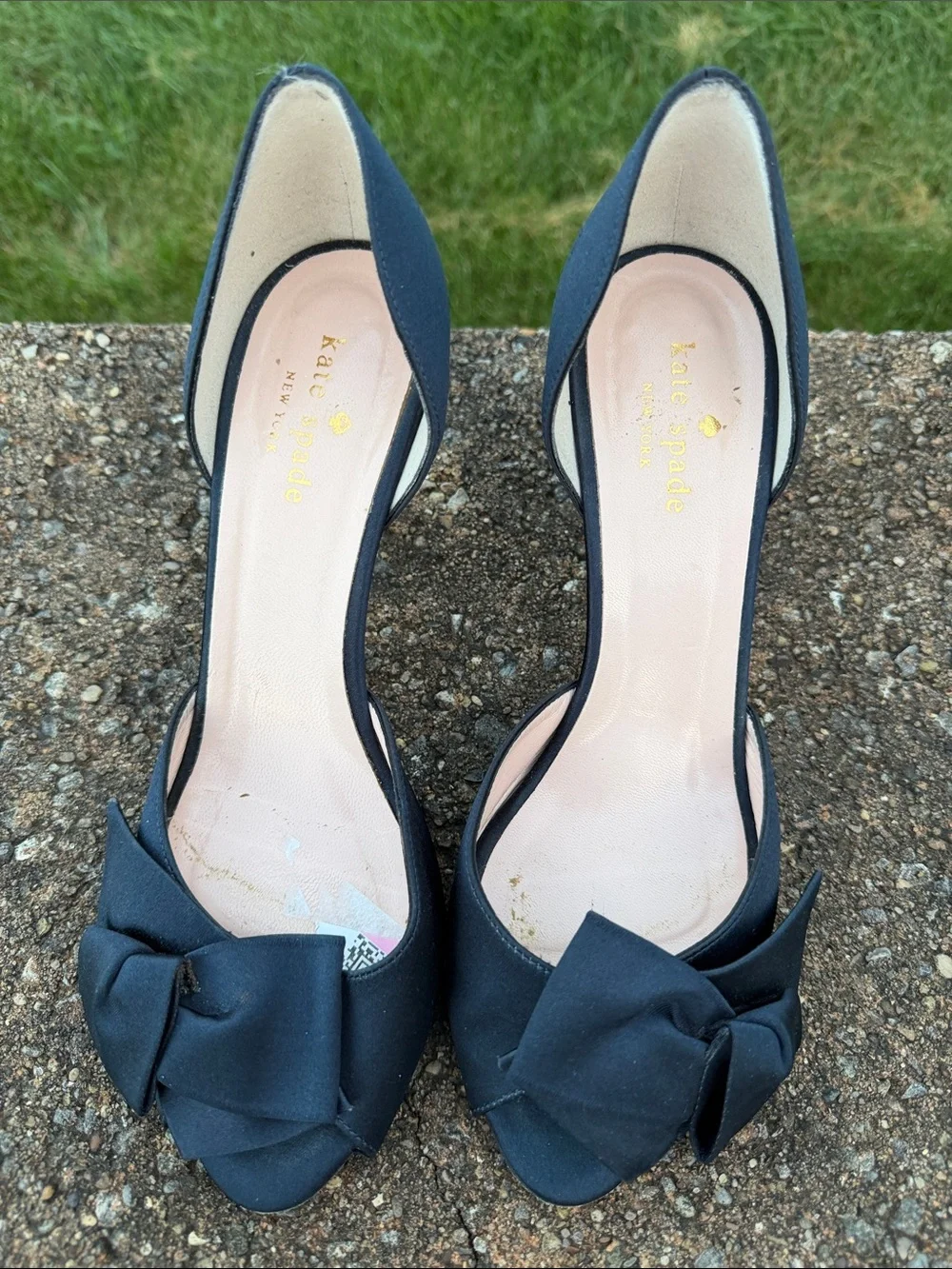 kate spade Navy Open-Toe Bow D'Orsay Heels